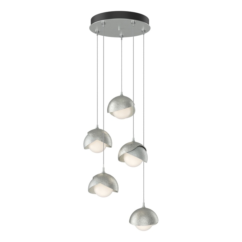Brooklyn 5-Light Double Shade Pendant Vintage Platinum Sterling