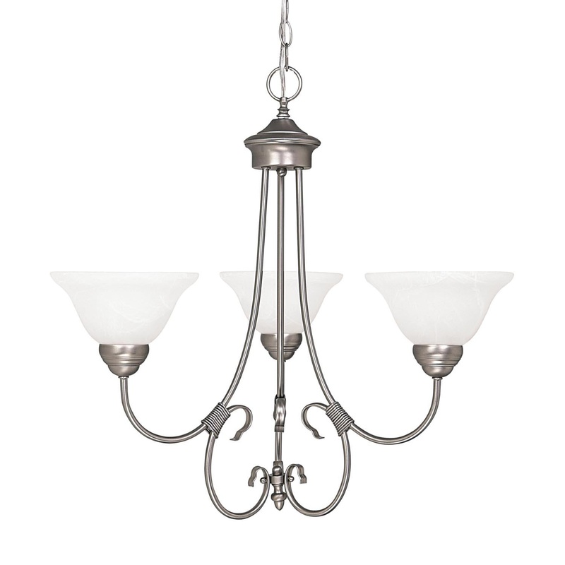 Capital Lighting 3223MN-220 Hometown 3 Light Chandelier Matte Nickel