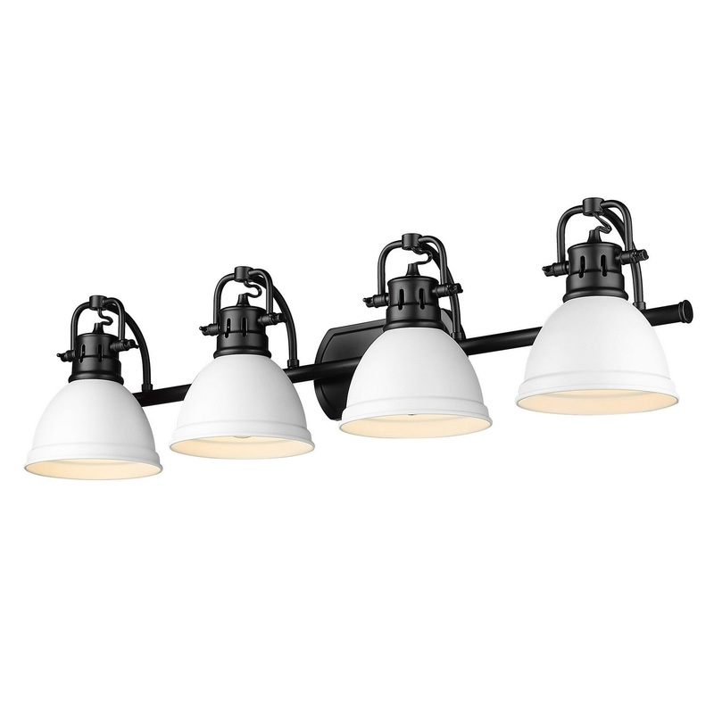 Four Light Bath Vanity from the Duncan BLK Collection in Matte Black Finish by Golden