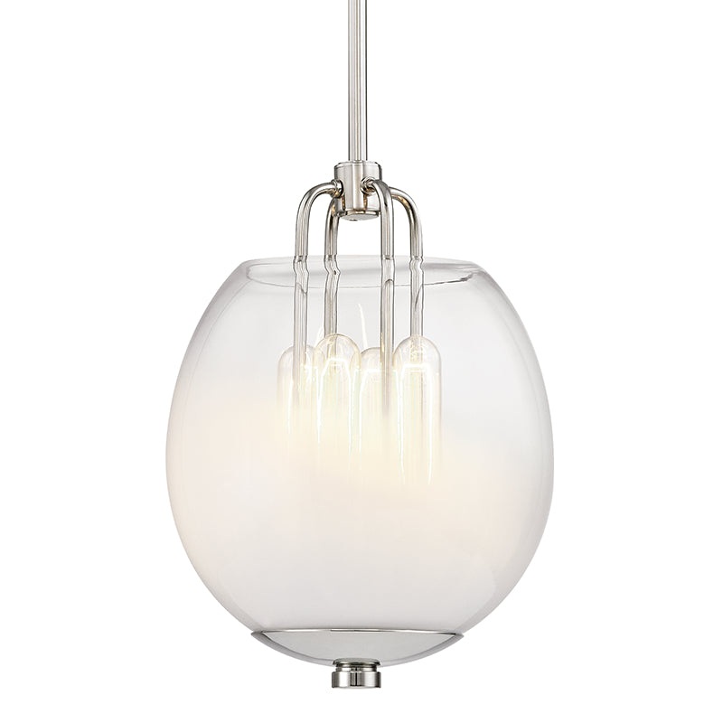 Four Light Pendant from the Sawyer Collection in Polished Nickel Finish by Hudson Valley