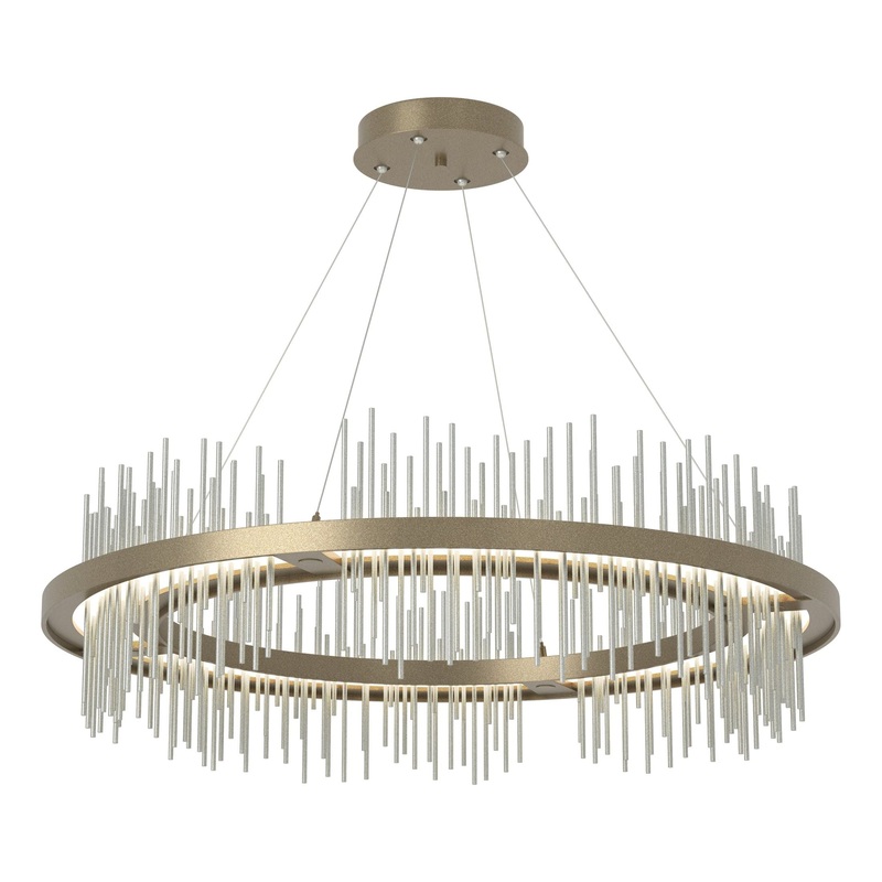 Gossamer Circular LED Pendant Soft Gold Vintage Platinum