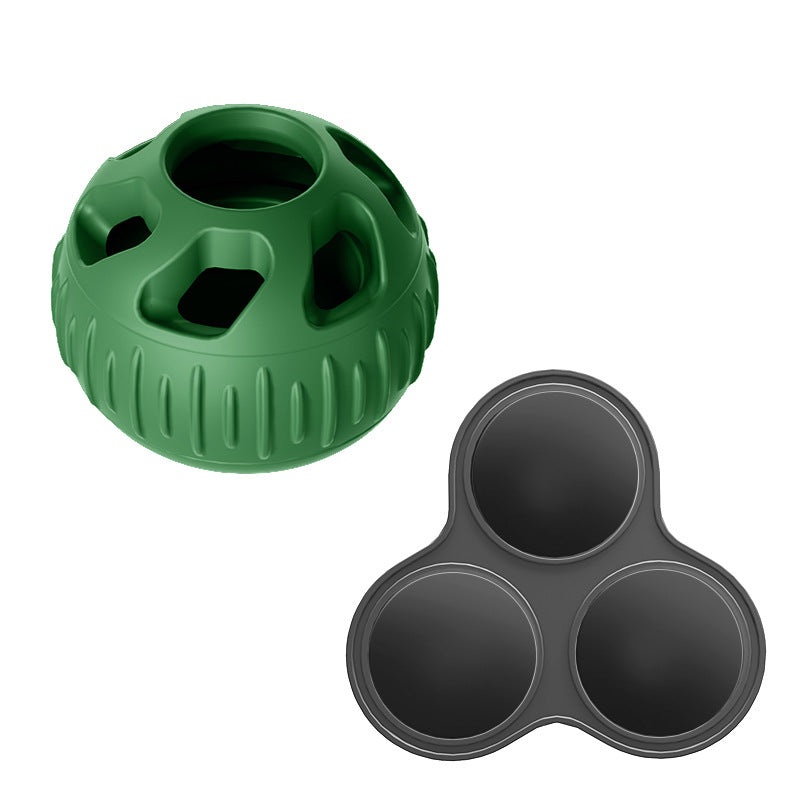 Green Ball and Black Mold Pet Treat Dispensing Ball and Molding Set – Silicone Dog Chew Toy for Teeth Cleaning and Boredom Relief