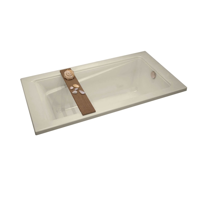 MAAX 106219-003-004 Exhibit 6634 Acrylic Drop-in End Drain Whirlpool Bathtub in Bone