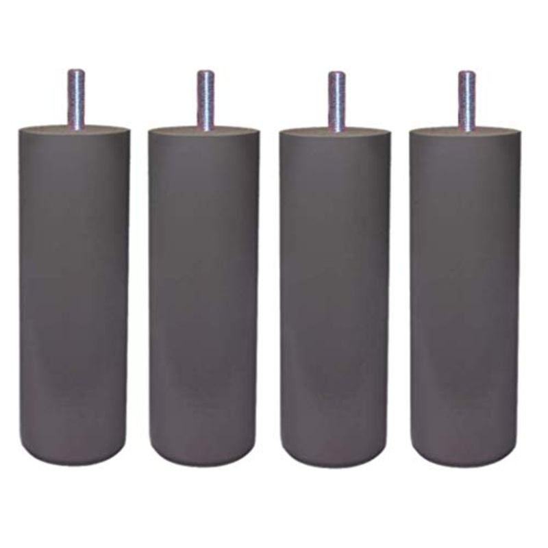 MARGOT 3700527831480 Cilindro Chameleon Set di 4 gambe per letto in legno grigio talpa Altezza 15 cm