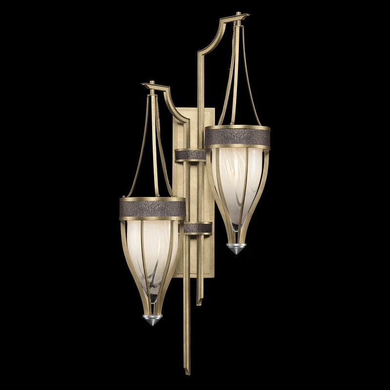 Mirage 41.5″H Sconce Soft Gold Leaf/Nickel/Pebble