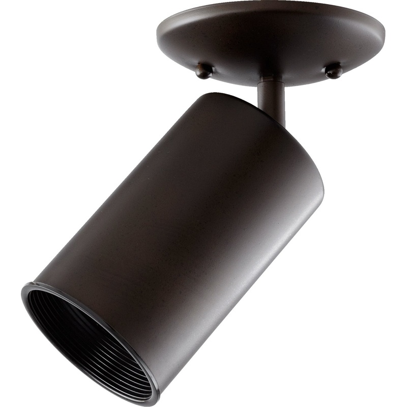 One Light Ceiling Mount from the 3128 Bullet Fixtures Collection in Oiled Bronze Finish by Quorum