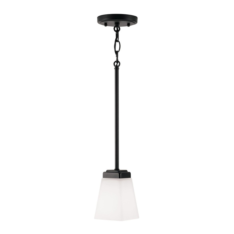 One Light Pendant from the Baxley Collection in Matte Black Finish by Capital Lighting