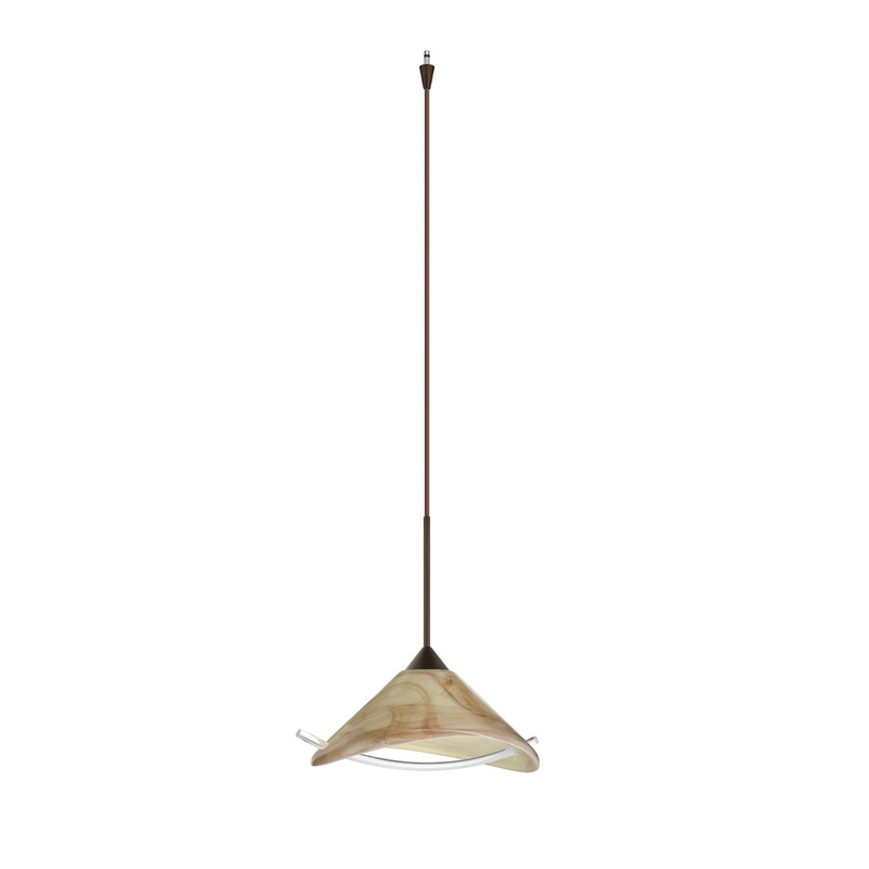 One Light Pendant from the Hoppi Collection in Bronze Finish by Besa
