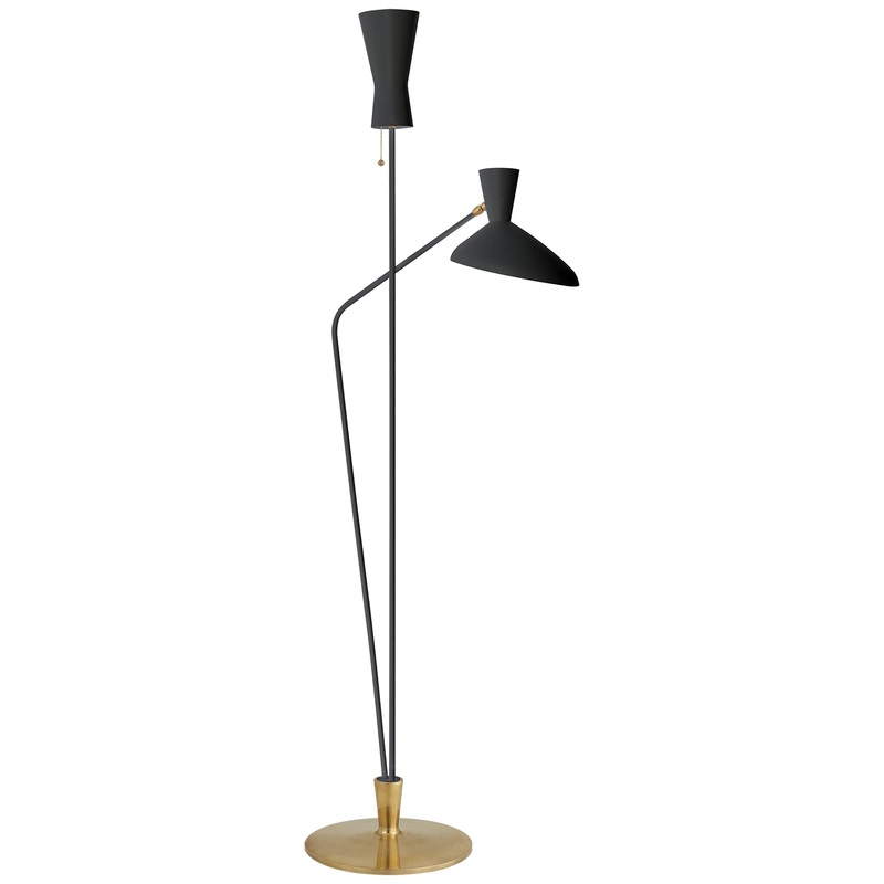 Two Light Floor Lamp from the Austen Collection in Matte Black Finish by Visual Comfort Signature