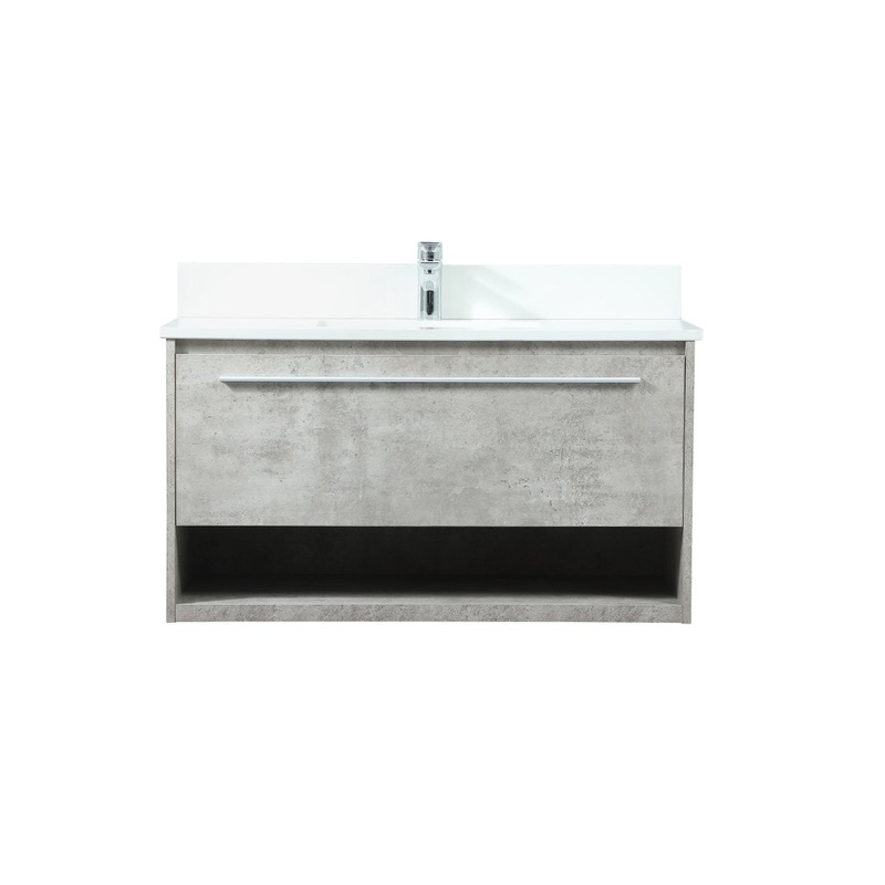 Vanity Sink Set from the Roman Collection in Concrete Grey Finish by Elegant Lighting