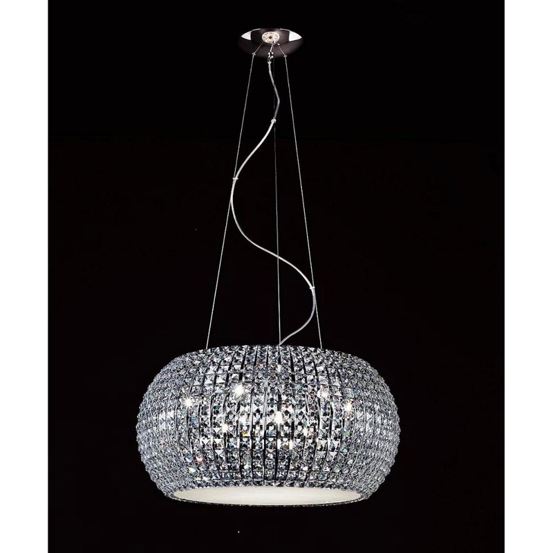 Chrome And Crystal Pendant Chrome