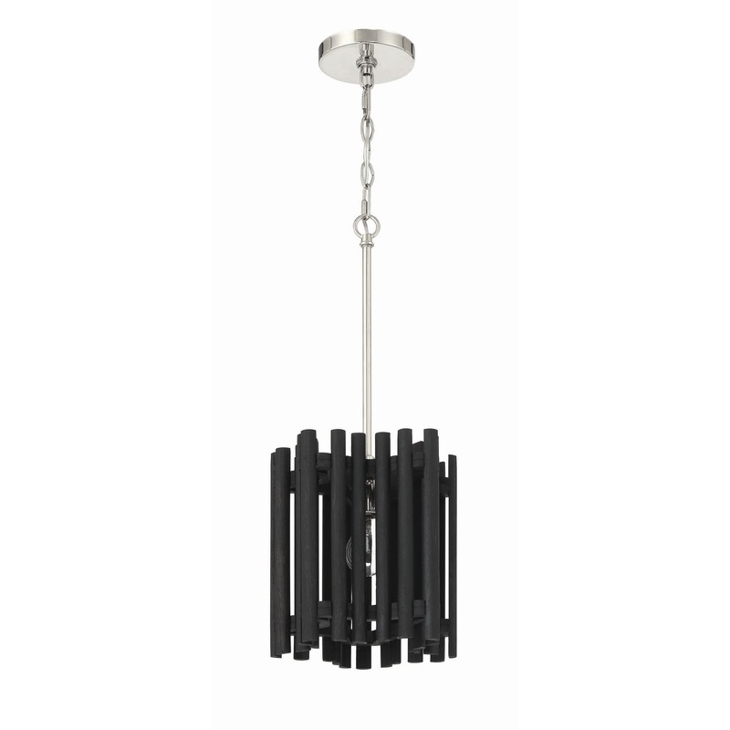 Craftmade 58491-PLNBWN Freeform One Light Pendant Polished Nickel/Black Walnut