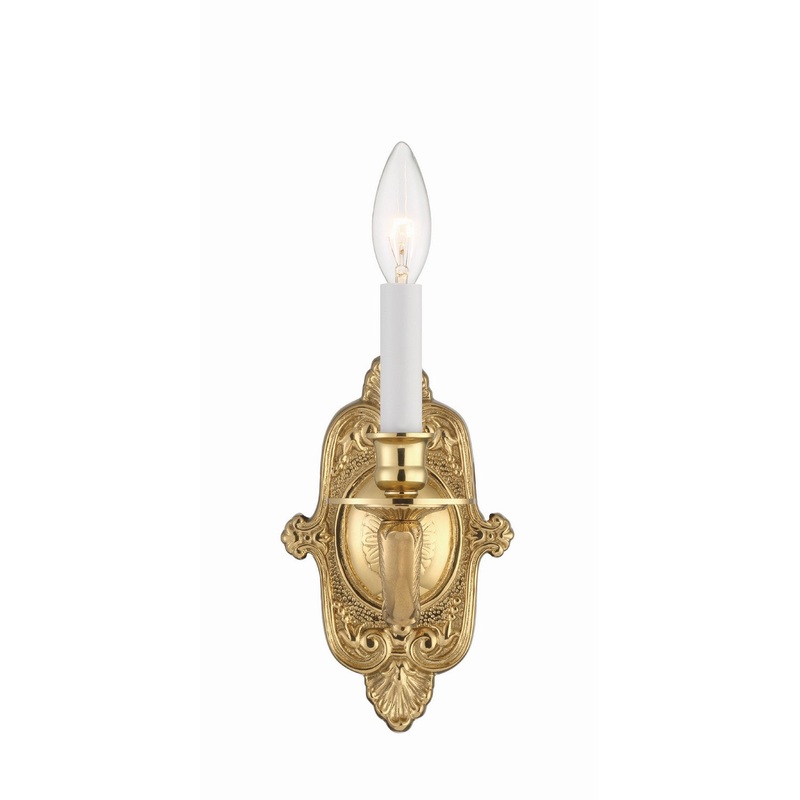 Crystorama 641-PB Cast Brass Wall Mount One Light Wall Sconce Polished Brass