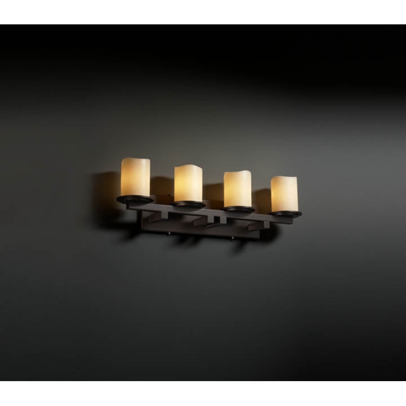 Four Light Bath Bar from the CandleAria Collection in Dark Bronze Finish by Justice Designs
