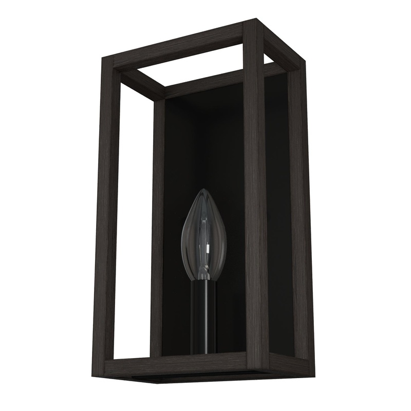 One Light Wall Sconce from the Squire Manor Collection in Matte Black Finish by Hunter