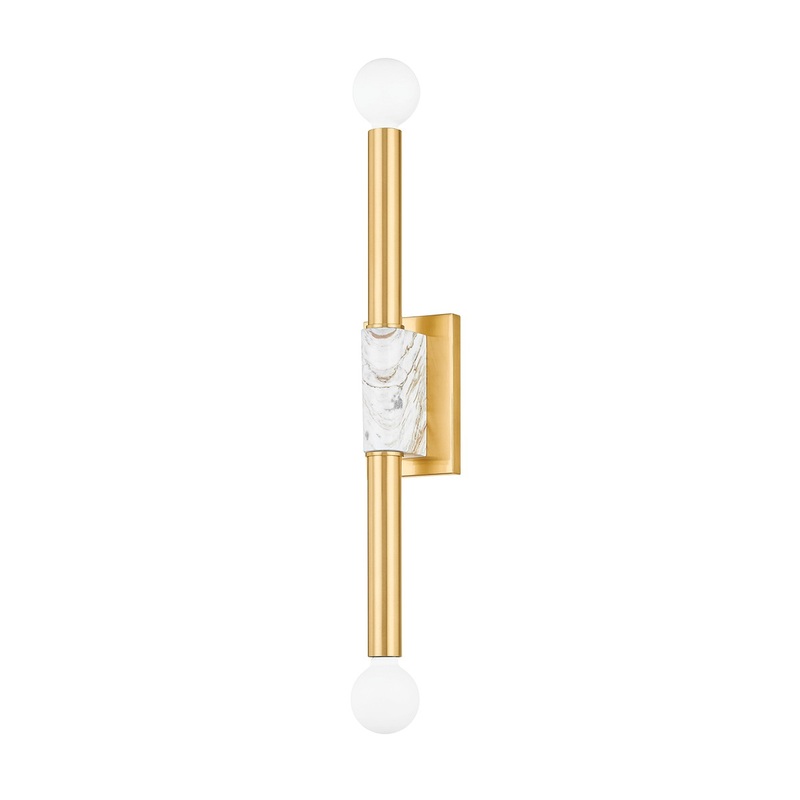 Two Light Wall Sconce from the Goldie Collection in Aged Brass Finish by Mitzi