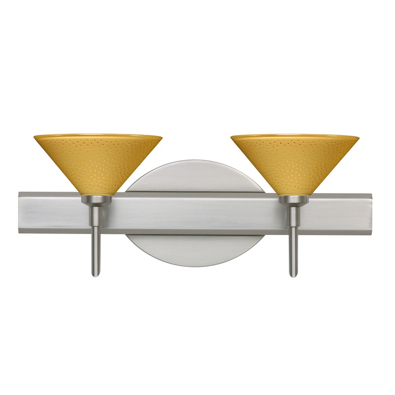 Two Light Wall Sconce from the Kona Collection in Satin Nickel Finish by Besa