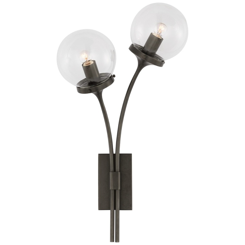 Two Light Wall Sconce from the Prescott Collection in Bronze Finish by Visual Comfort Signature