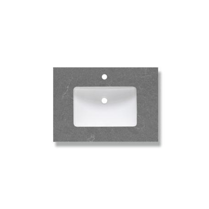 2cm (3/4″) 31″ Spectre Gray (SG) Quartz Top – single hole