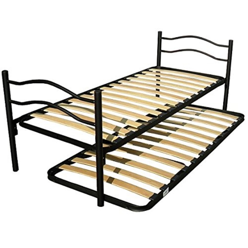 DOLCI SOGNI Struttura Letto Singolo con Letto Estraibile, Rete Letto Singolo 80×190 a Doghe, Letto Doppio Estraibile Bambini, Letto Estraibile con Secondo Letto a Scomparsa, 100% Made In Italy