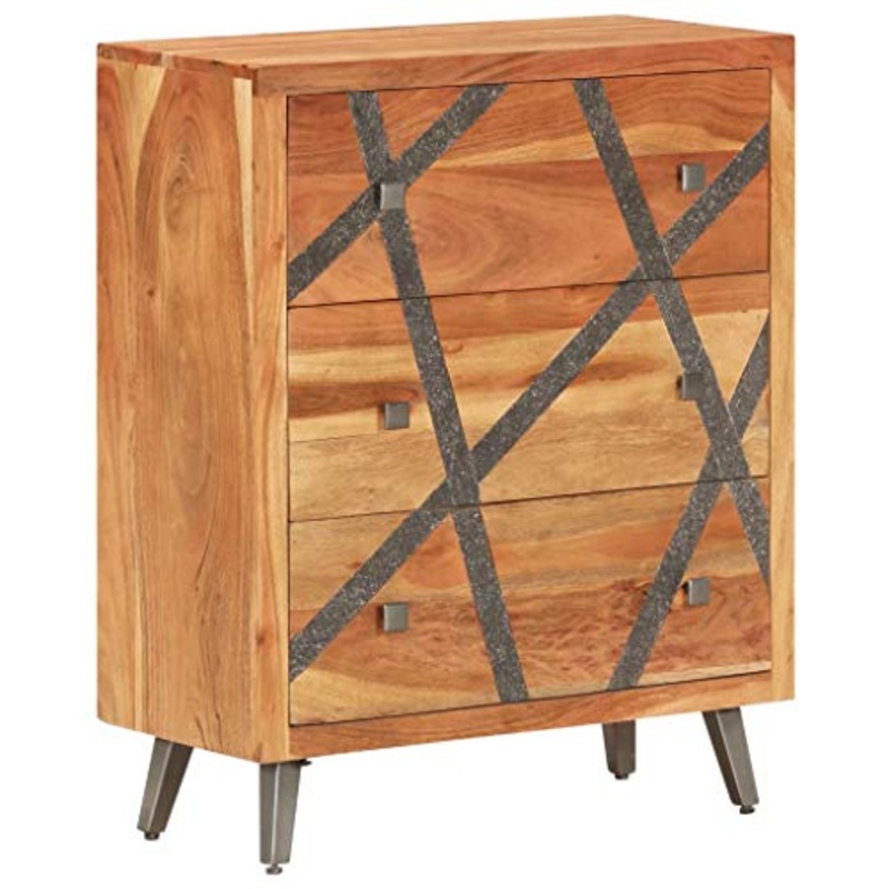 FAMIROSA Credenza 60x30x75 cm in Legno Massello di Acacia