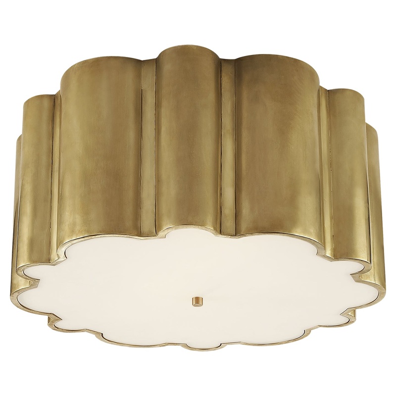 Four Light Flush Mount from the Markos Collection in Natural Brass Finish by Visual Comfort Signature