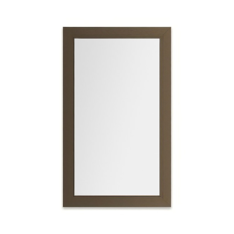 Medicine Cabinet Main Line 24 x 40 Inch 1 Doors Framed Mirror Brushed Bronze Flat Top Merion Frame Slow Close Hinges 4 Inch