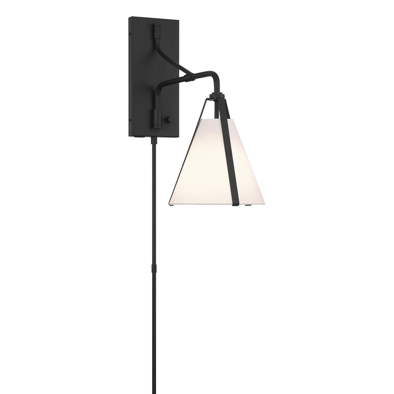 One Light Task Sconce from the Fulton Collection in Black Finish by Crystorama