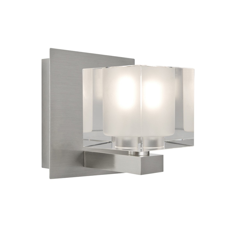One Light Vanity from the Bolo Collection in Satin Nickel Finish by Besa