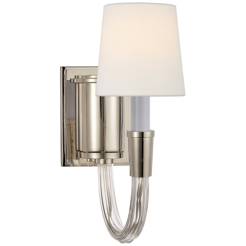 One Light Wall Sconce from the Vivian Collection in Polished Nickel Finish by Visual Comfort Signature