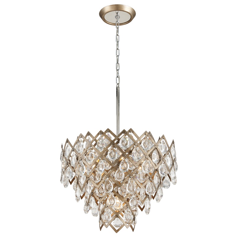 Seven Light Pendant from the Tiara Collection in Vienna Bronze Finish by Corbett Lighting