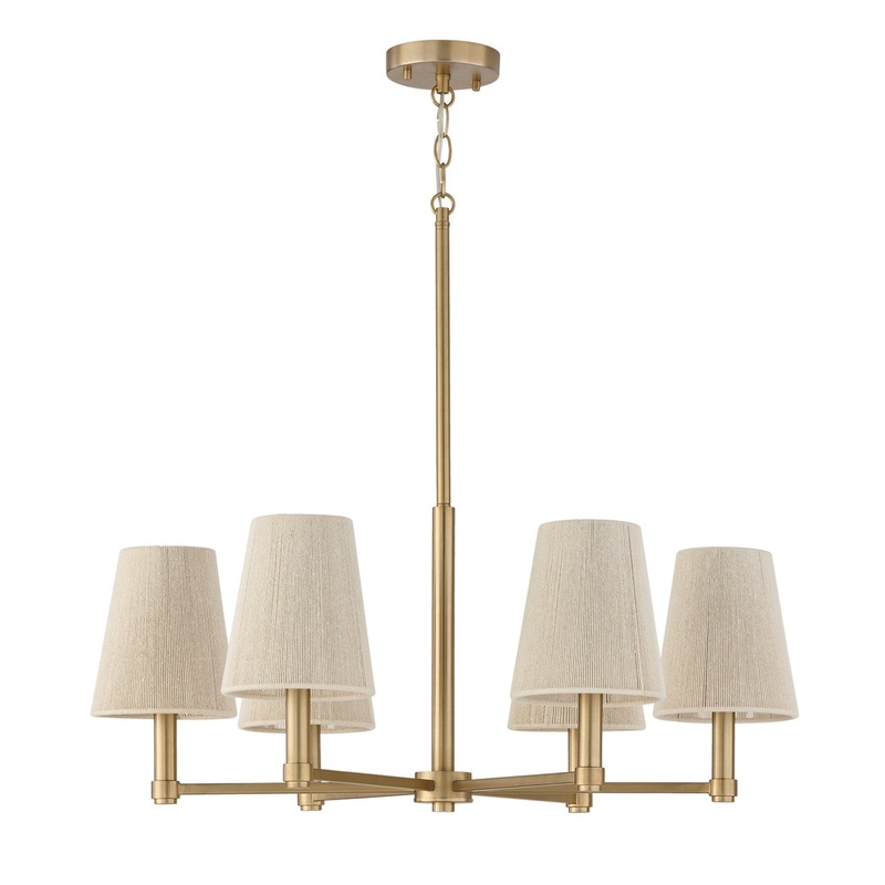 Six Light Chandelier from the Mira Collection in Matte Brass Finish by Capital Lighting