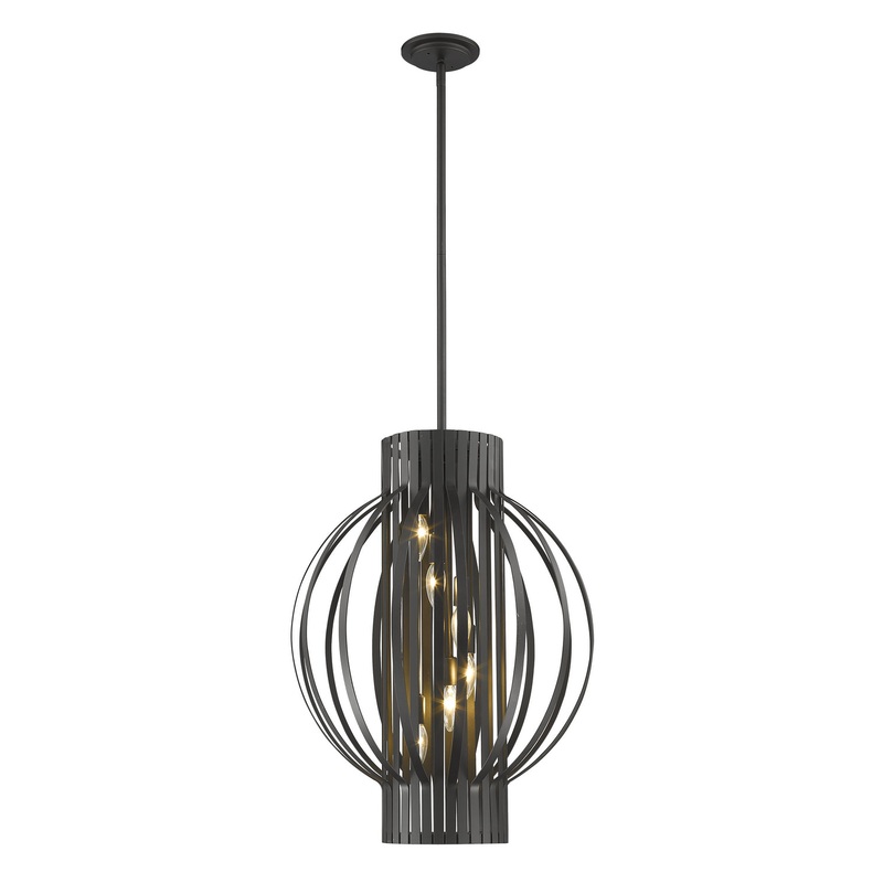 Six Light Pendant from the Moundou Collection in Bronze Finish by Z-Lite