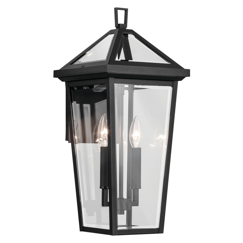 Two Light Outdoor Wall Mount from the Regence Collection in Textured Black Finish by Kichler