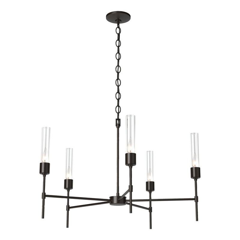 Vela 5-Arm Chandelier Oil Rubbed Bronze Clear Glass (ZM)