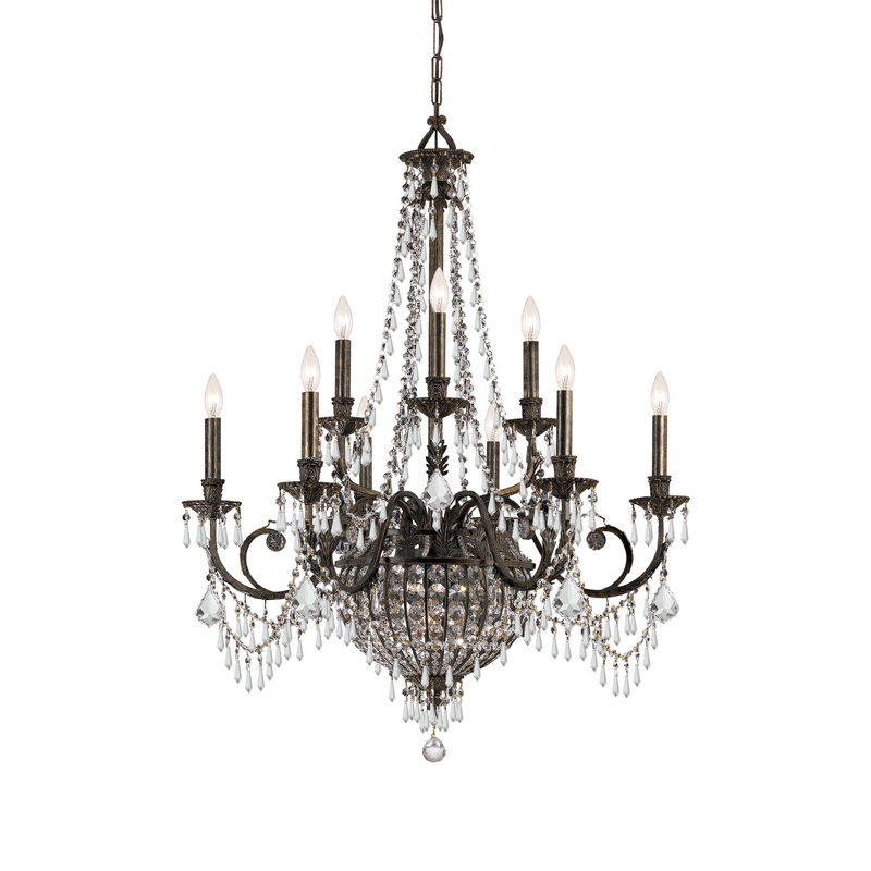 Crystorama 5168-EB-CL-MWP Vanderbilt 12 Light Chandelier English Bronze