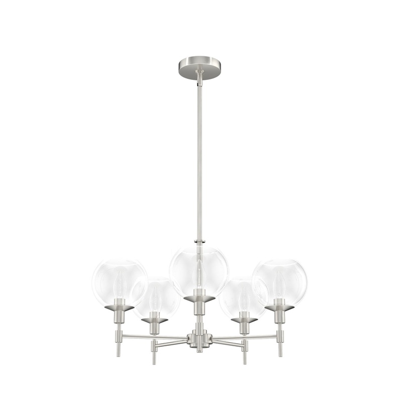 Five Light Chandelier from the Xidane Collection in Brushed Nickel Finish by Hunter