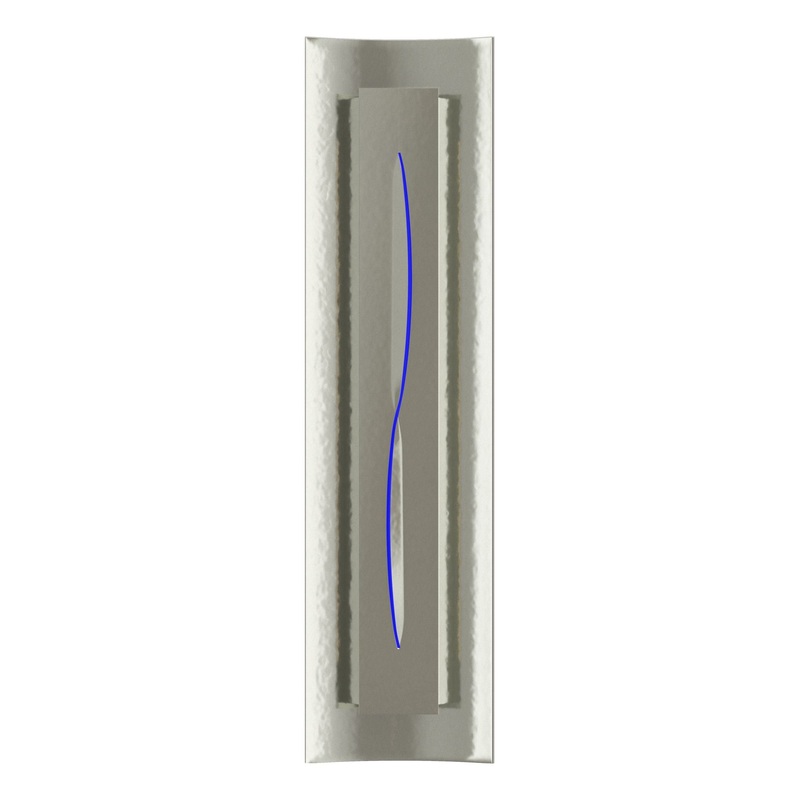 Gallery Sconce Sterling Blue Glass (EE)