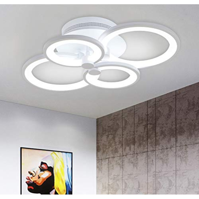 Ganeed Plafoniera moderna, plafoniere a soffitto a LED in metallo acrilico da incasso, lampadario a LED da 36W per soggiorno, cucina, camera da letto, sala da pranzo, bianco freddo 6500K