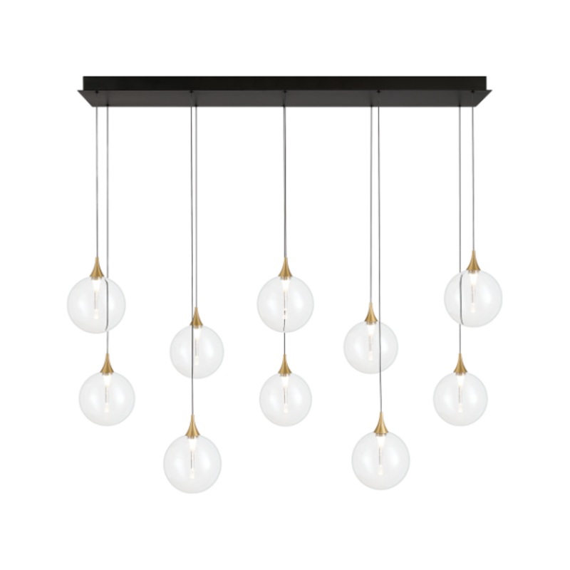 Iissa 10-Light 47″ Chandelier Gold Clear Glass