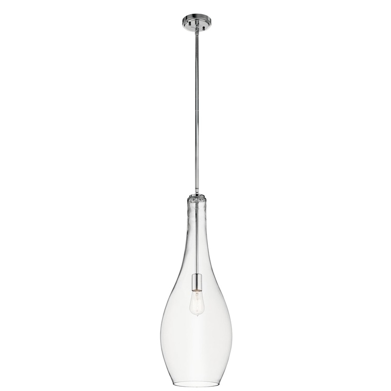 Kichler 42475CHCLR One Light Pendant, Chrome