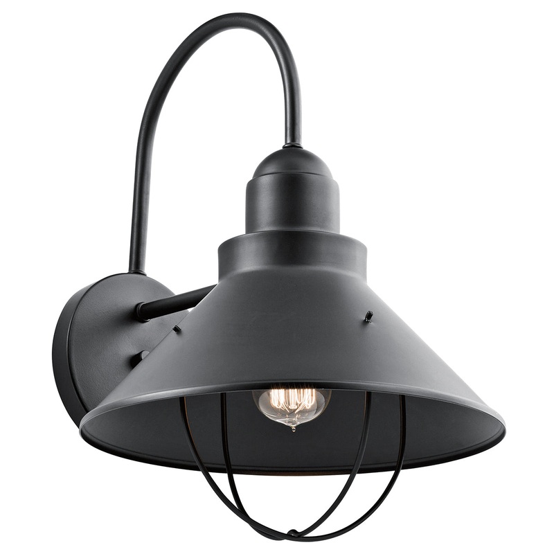 Kichler 9142BK One Light Outdoor Wall Mount, Black
