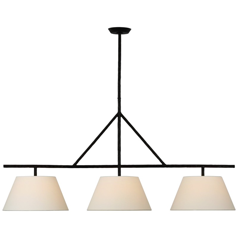 LED Linear Pendant from the Collette Collection in Aged Iron Finish by Visual Comfort Signature
