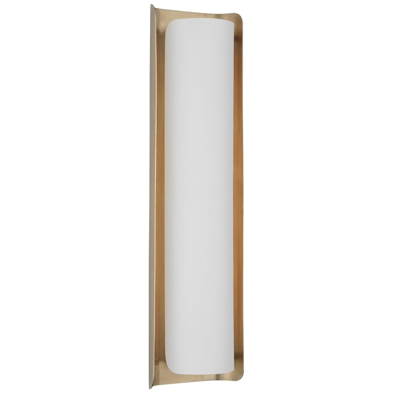 LED Wall Sconce from the Penumbra Collection in Hand-Rubbed Antique Brass And White Finish by Visual Comfort Signature