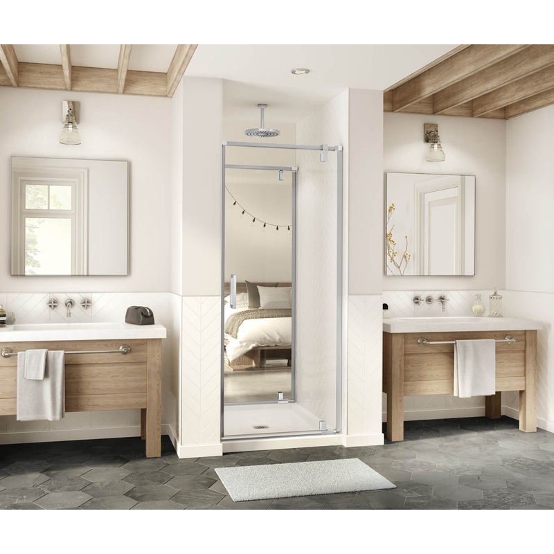 MAAX 137935-900-084-000 ModulR 2 34 x 78 in. 8mm Pivot Shower Door for Tunnel Installation with Clear glass in Chrome