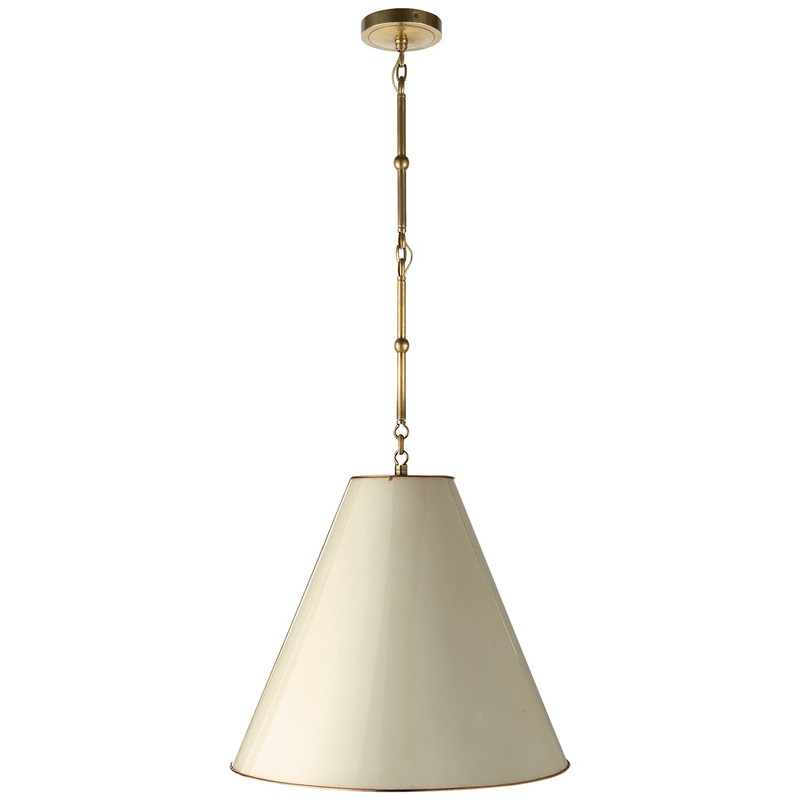 One Light Pendant from the Goodman Collection in Hand-Rubbed Antique Brass Finish by Visual Comfort Signature
