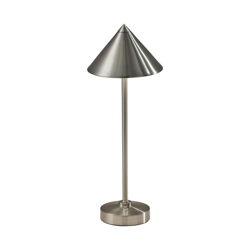 Ritchie LED Cordless Table Lamp Brushed Steel