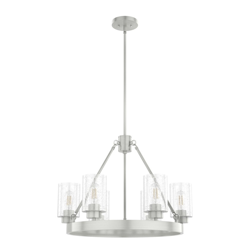 Six Light Chandelier from the Hartland Collection in Brushed Nickel Finish by Hunter
