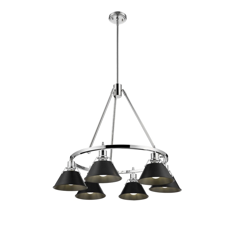 Six Light Chandelier from the Orwell Collection in Chrome Finish by Golden