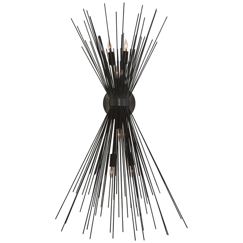 Six Light Wall Sconce from the Strada Collection in Aged Iron Finish by Visual Comfort Signature